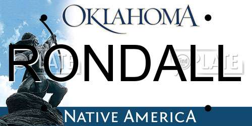 RONDALL Oklahoma License Plate
