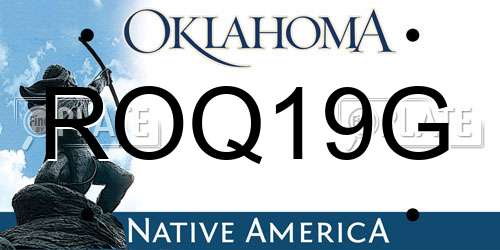 ROQ19G Oklahoma License Plate