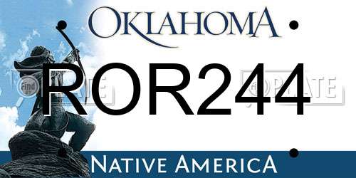 ROR244 Oklahoma License Plate