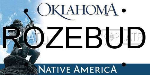 ROZEBUD Oklahoma License Plate