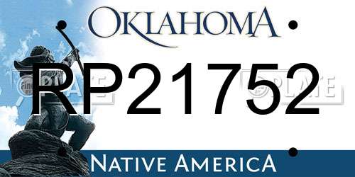 RP21752 Oklahoma License Plate