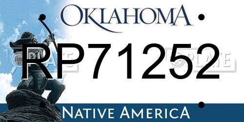 RP71252 Oklahoma License Plate