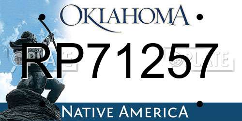 RP71257 Oklahoma License Plate