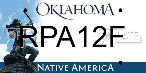 RPA12F Oklahoma License Plate