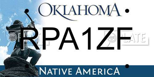 RPA1ZF Oklahoma License Plate