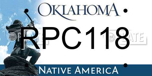 RPC118 Oklahoma License Plate