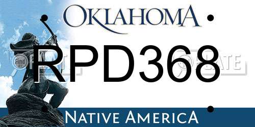RPD368 Oklahoma License Plate