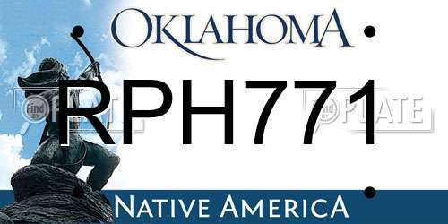 RPH771 Oklahoma License Plate