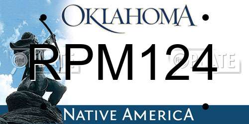 RPM124 Oklahoma License Plate