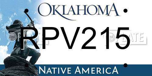 RPV215 Oklahoma License Plate