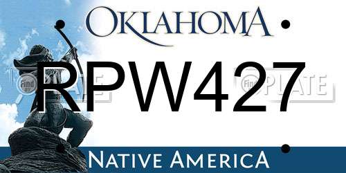 RPW427 Oklahoma License Plate