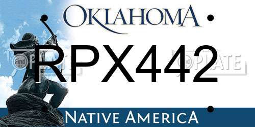 RPX442 Oklahoma License Plate