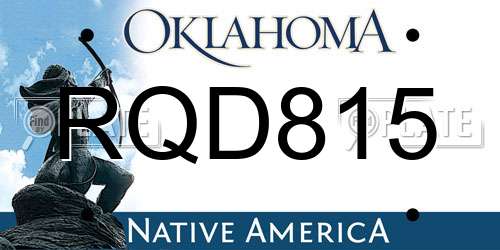 RQD815 Oklahoma License Plate