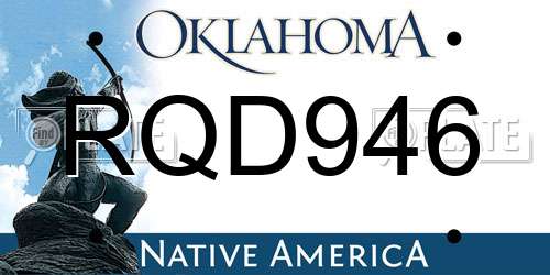 RQD946 Oklahoma License Plate