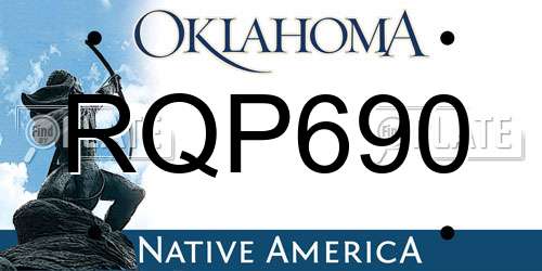 RQP690 Oklahoma License Plate