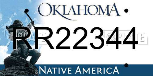 RR22344 Oklahoma License Plate