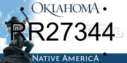 RR27344 Oklahoma License Plate