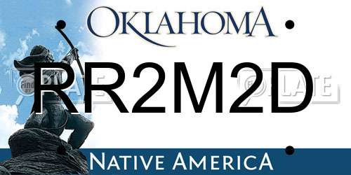 RR2M2D Oklahoma License Plate