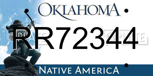 RR72344 Oklahoma License Plate