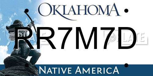 RR7M7D Oklahoma License Plate