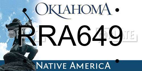 RRA649 license plate in OK state