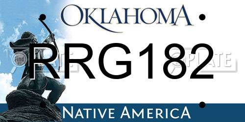 RRG182 Oklahoma License Plate
