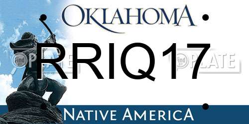 RRIQ17 Oklahoma License Plate