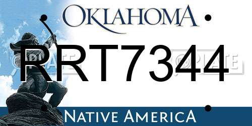 RRT7344 Oklahoma License Plate
