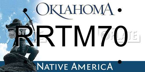 RRTM70 Oklahoma License Plate