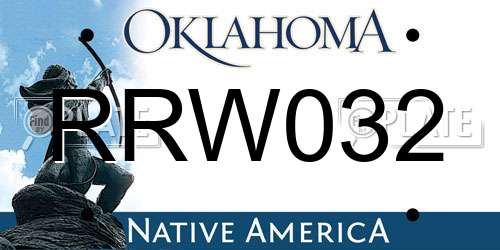 RRW032 Oklahoma License Plate