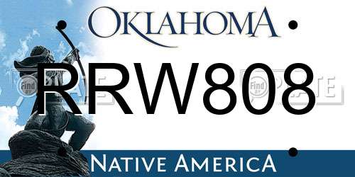 RRW808 Oklahoma License Plate