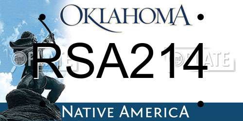 RSA214 Oklahoma License Plate