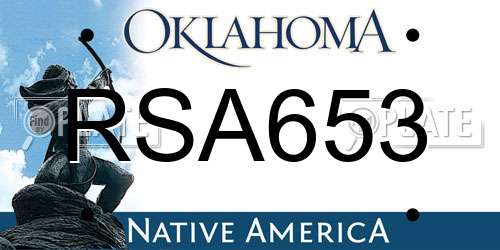 RSA653 Oklahoma License Plate