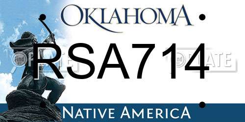 RSA714 Oklahoma License Plate