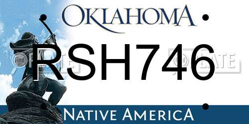 RSH746 Oklahoma License Plate