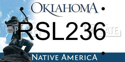 RSL236 Oklahoma License Plate