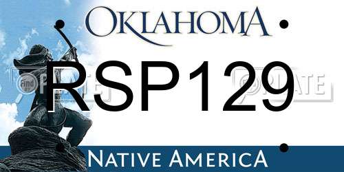 RSP129 Oklahoma License Plate