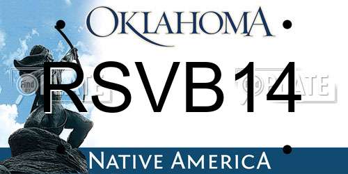 RSVB14 Oklahoma License Plate