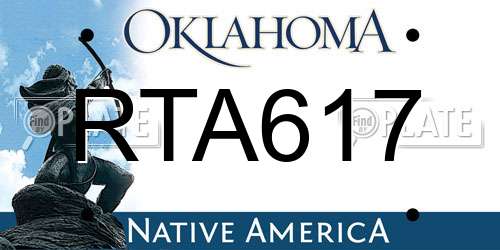 RTA617 Oklahoma License Plate