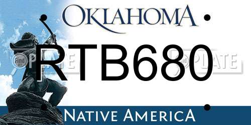 RTB680 Oklahoma License Plate