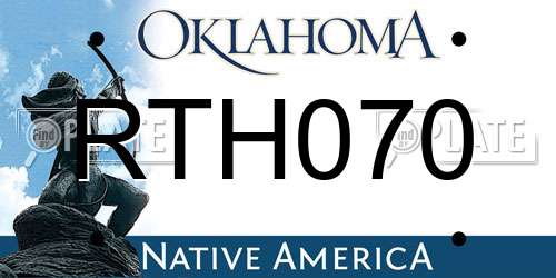 RTH070 Oklahoma License Plate