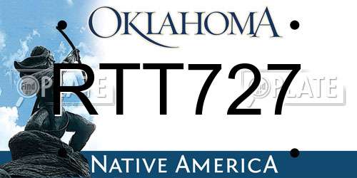 RTT727 Oklahoma License Plate