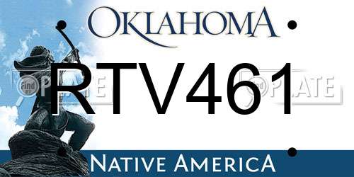 RTV461 Oklahoma License Plate