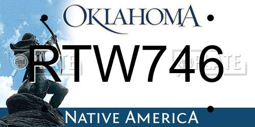 RTW746 Oklahoma License Plate