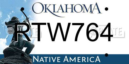 RTW764 Oklahoma License Plate