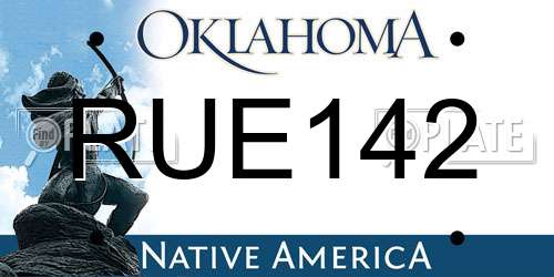RUE142 Oklahoma License Plate