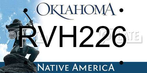RVH226 Oklahoma License Plate