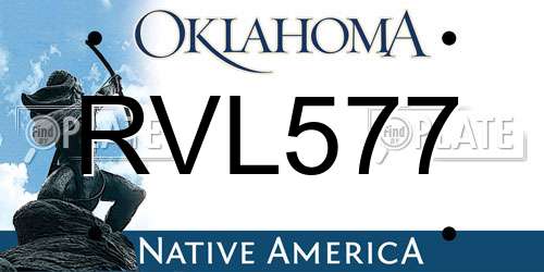 RVL577 Oklahoma License Plate
