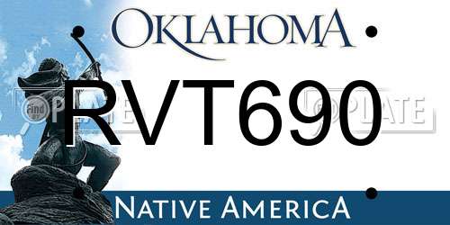 RVT690 Oklahoma License Plate