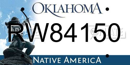 RW84150 Oklahoma License Plate